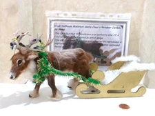 MALGA KOTLARZ DOLLHOUSE MINIATURE SANTA CLAUS'S REINDEER CARIBOU 2019  POLAND