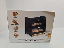 SNTD Bread Box - Kitchen Countertop Bread Storage Container with Bamboo Cutti...