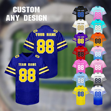 Custom Football Jersey Shirt, Personalized Name Number Team Shirt S-5XL