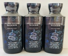 3 New Bath  Body Works WICKED VANILLA WOODS 8 Fl Oz Shea Body Lotion Lot Set