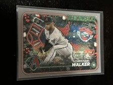 2024 Topps Holiday #H32 Christian Walker Silver Glitter Arizona Diamondbacks