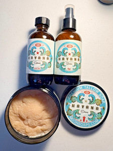 Moon Soaps Shave Soap (Used), Aftershave Splash and Balm - Havana