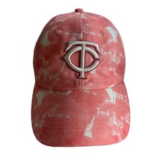 Fan Favorite Minnesota Twins Womens Pink Tie Dye Baseball Cap Hat MLB TC Logo