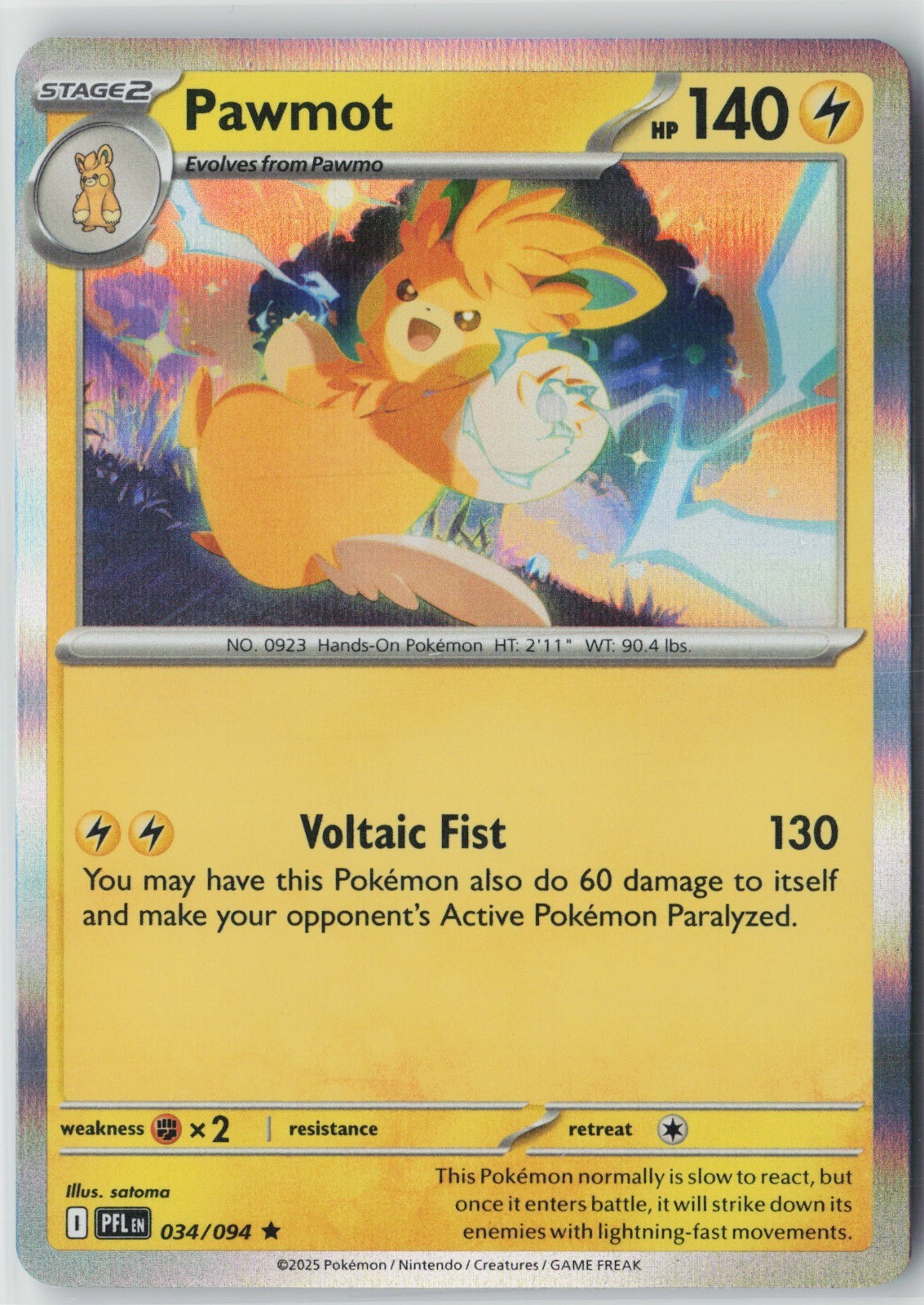 Pawmot Holo Rare ME02: Phantasmal Flames 034/094 NM