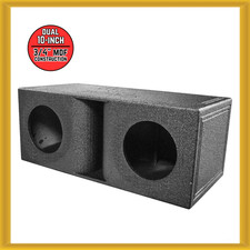 QPower QBOMB Dual 10" Horn-Ported Empty Car Woofer Enclosure with Bedliner Spray