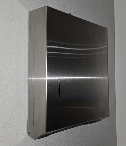Wall Mt Commercial Paper Towel Dispenser Lock 15x11x4 400-500 Multifold Open-Box - Picture 2 of 6