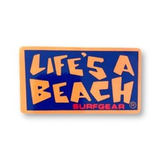 Adesivo anni 80 Lifes A Beach Surfgear qualità laminata premium surf vintage