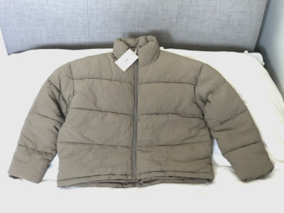 MÄDCHEN PUFFA JACKE KLEIN IN TAUPE MESHKI FALLENDER SAUM CROPPED DAMEN GEFÜTTERTER MANTEL
