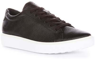 Ecco weiche Schnürschuhe Erwachsene Damen Sportschuhe in Schwarz Größe UK 3   9