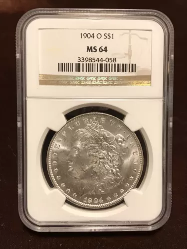 1904 O $1 NGC Grade MS64 Uncirculated 3398544-058 Morgan Dollar New Orleans Mint