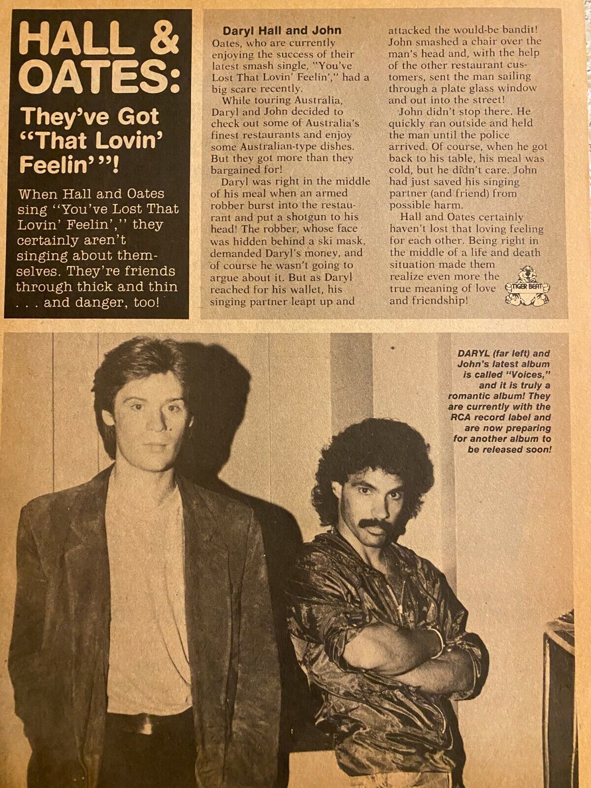 Hall and Oates, Full Page Vintage Clipping