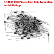 200pcs 1N4007 Rectifier Diode 1A DO-41 1amp 1000 Volt 1A Ships from US