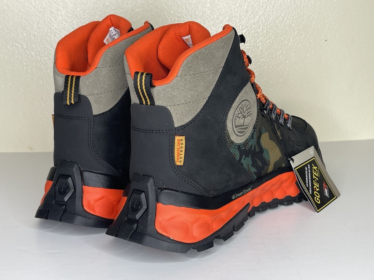 Men's Timberland Solar Ridge GTX GoreTex Hiker Boots Black Red