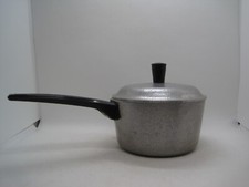 Vintage Club Aluminum Hammered 1 Quart Sauce Pan Pot with lid Made in USA