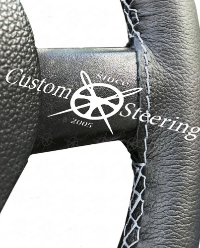 graue Nähte FÜR FORD TRANSIT 06-12 SCHWARZE LEDER-LENKRADABDECKUNG - Picture 3 of 5
