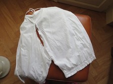 Linge ancien : culotte fendue coton brodée main