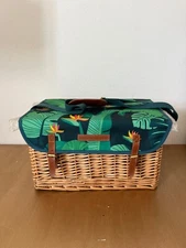 NWT RARE Sunnylife Paradise Found Luxe Picnic Basket Monteverde Monstera Print