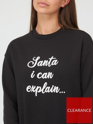 V By Very Mini Me Santa I Can Explain Pullover Pulli Weihnachten Größe 9 Jahre