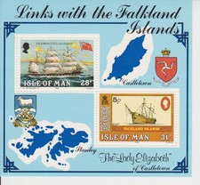 SG MS264 ISLE OF MAN MNH STAMP MINIATURE SHEET 1984 LINKS WITH FALKLAND ISLANDS 