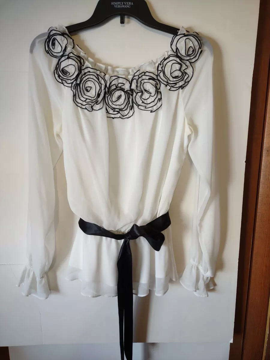 black blouse with roses