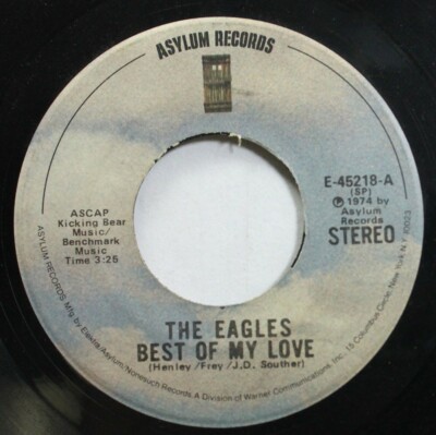 Rock 45 The Eagles - Best Of My Love / Ol' '55 On Asylum Records