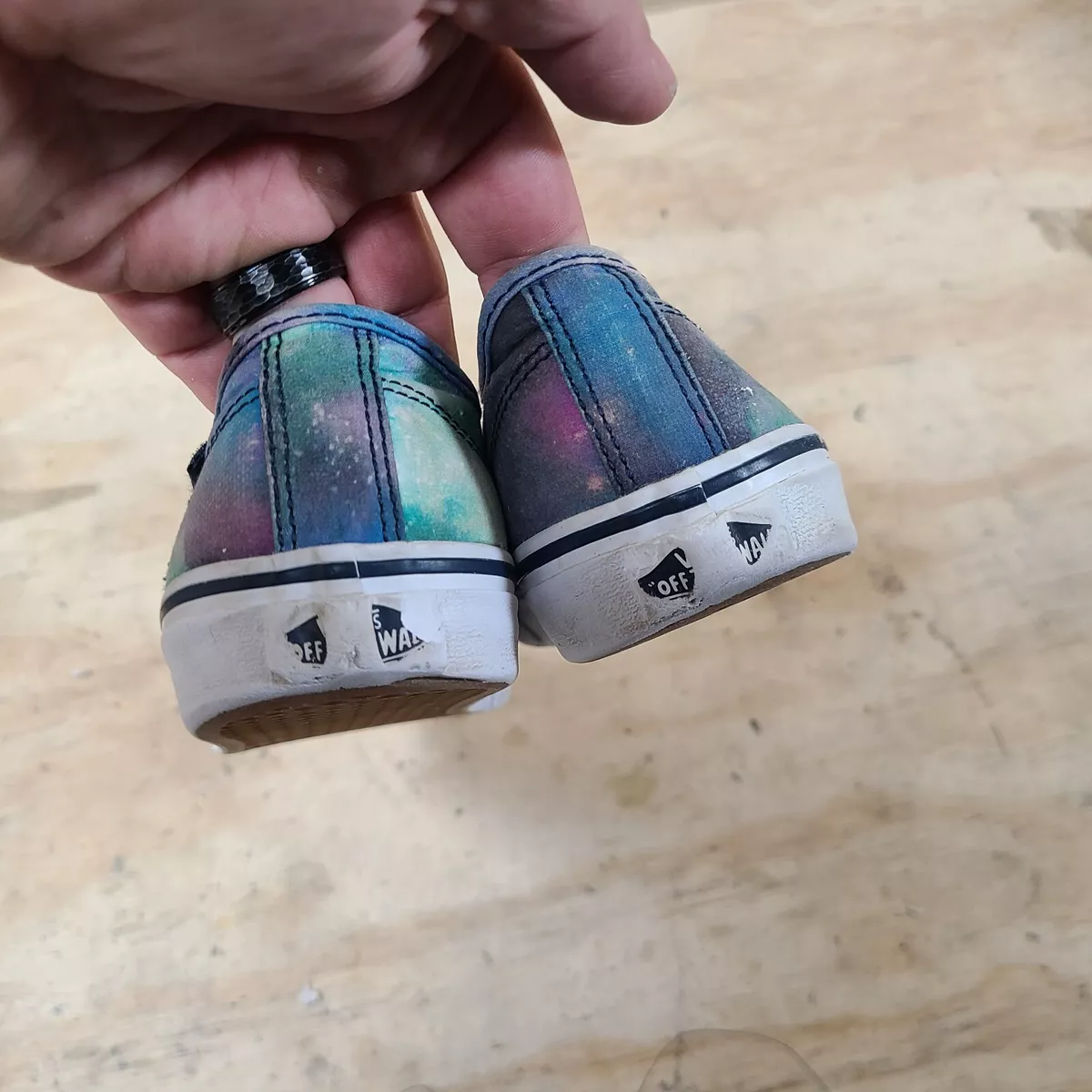 VANS Off the Wall Women s Blue Green Pink Outer Space Shoes Size 6
