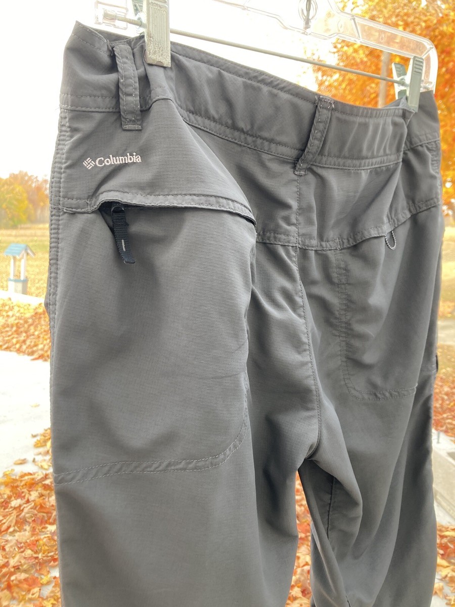 Columbia Omni-Shade Nylon Cargo Pants Womens 8 Reg Hiking Gray
