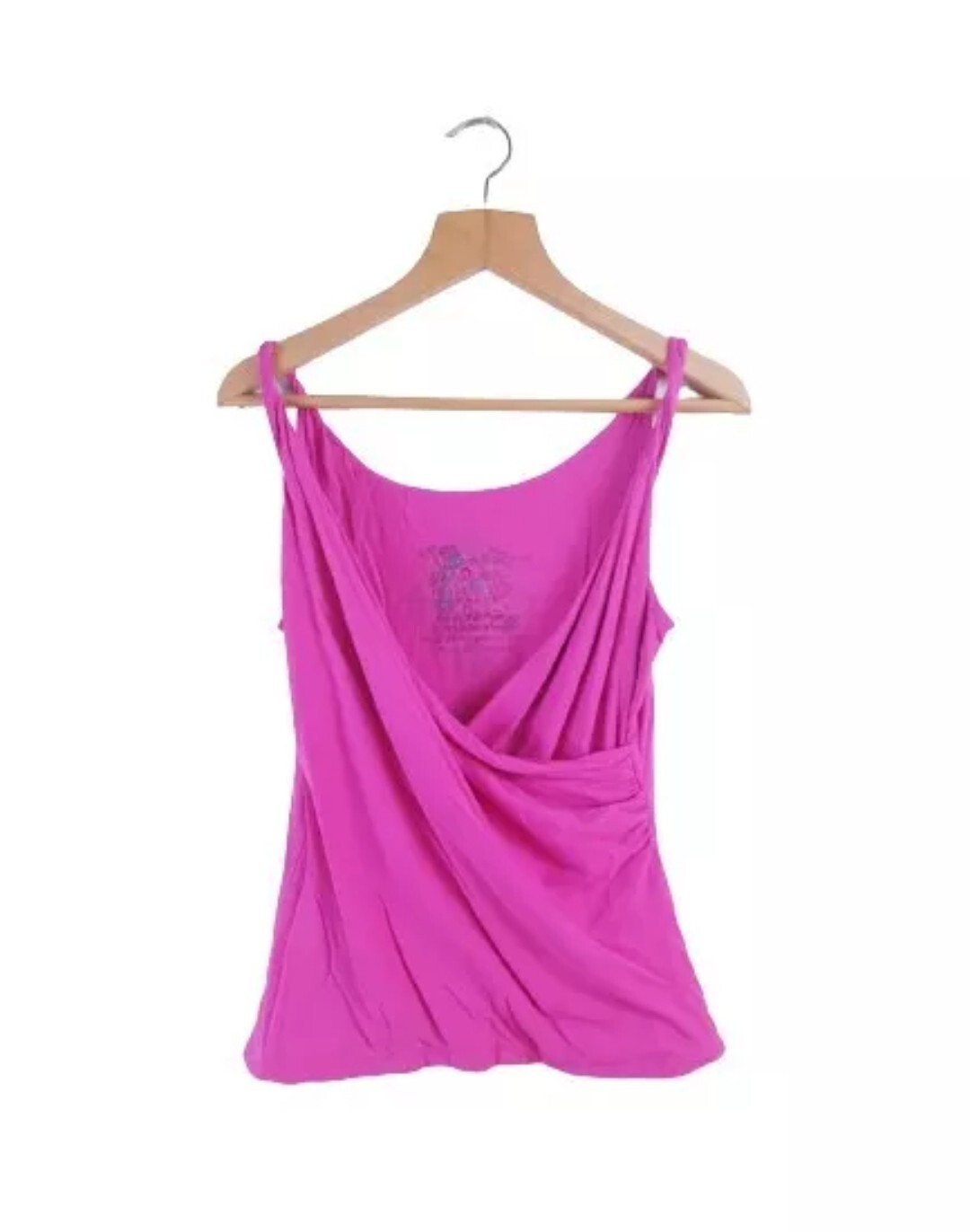 Ribbed Cropped Top Round  Fit Sleeveless Womens Size 14 Pink