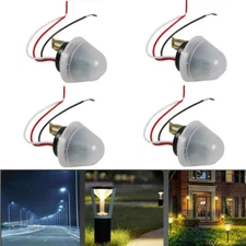 2/4x DC/ AC 12V Auto On Off Light Photocell Switch Control Dark to Dawn Sensor