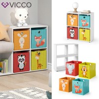 BüCherregal WüRfelregal Standregal Tetra Weiß Raumteiler Kinder-Faltboxen Vicco