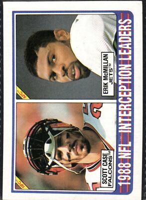1989 Topps #221b 1988 NFL Interception Leaders (Scott Case / Erik McMillan)