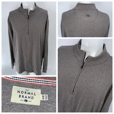 The Normal Brand Puremeso 1/4 Zip Pullover Men XXL Gray Cotton Poly YGI Y4-66