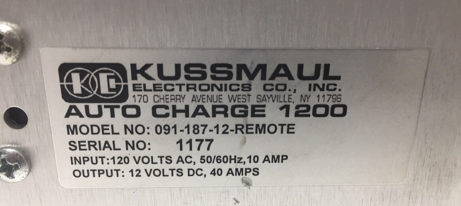 KUSSMAUL CHARGER AUTO CHARGE 120 eBay