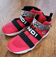 AND1 Red Strapped Blindside Basketball Athletic Sneakers Teen Boys Size 6
