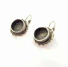 Earring Blank Base Settings Silver Resin Cabochon 10mm blank 1 set G20324