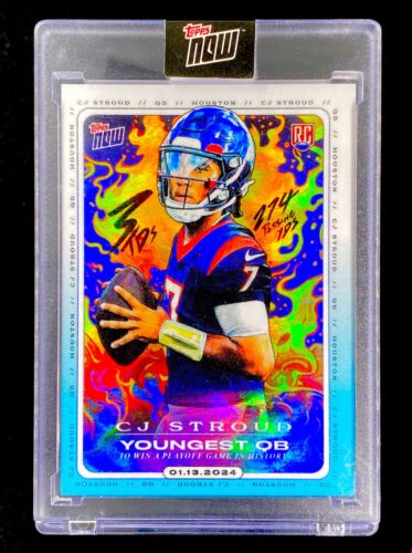 CJ STROUD ROOKIE REFRACTOR ENCASED Rainbow Foil Base RC Card Explosive - TEXANS - Picture 2 of 8