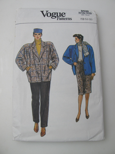 VINTAGE Vogue 9430 Misses giacca aderente modello GONNA slim TG.12-14-16 (T)