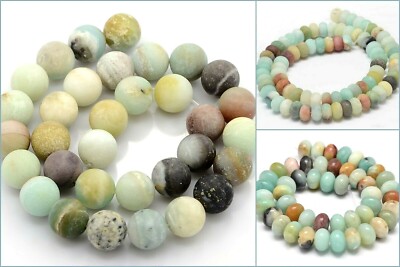 Amazonit Natur Perlen Kugel 8mm Rondellen Abacus 5x8mm SERAJOSY Halbedelstein 