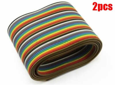 6.6FT Color Ribbon 40 Pin Rainbow Idc Cable Way Wire 1M New Ic cw