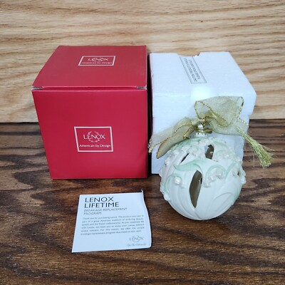 Lenox Lily of the Valley Annual Kissing Christmas Ball Ornament New Open Box