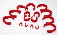 Cable Clips for Roland V-Drum MDS & Yamaha FULL SET OF 16 / 4 of Each Size.  RED