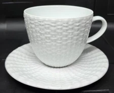 Michael Aram Palm Coffee Mug/Tea Cup with Saucer Set, White Porcelain Dinnerware