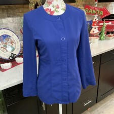 Urbane Snap Front Scrub Jacket Blue Size XS Medical Vet Tech