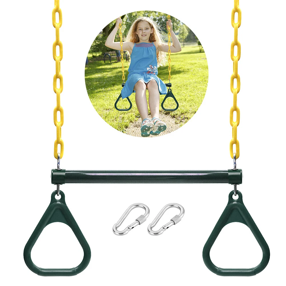 Trapeze Swing Bar and Rings Heavy Duty Playground Swing Set with 47 L3V6