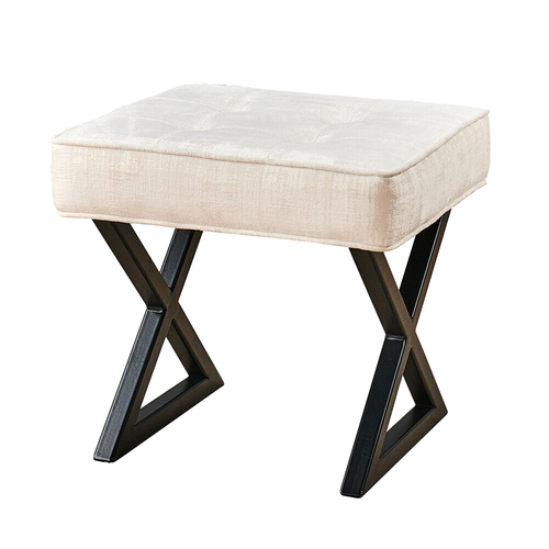 Taburete otomano tapizado de terciopelo para pies asiento de tocador con moderno metal X-Pag 17"" H - Imagen 61 de 107