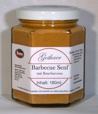''GEKO'' Original Gothaer Barbecue-Senf  im Sechseckglas a´180ml - OVP       #5378