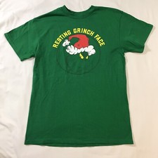 Resting Grinch Face Shirt Adult Medium Green Christmas Celebrate Together