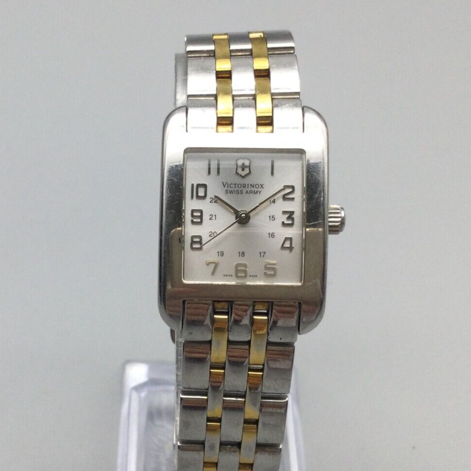 Victorinox Swiss Army Alliance Watch Women Silver Gold Tone New Battery 