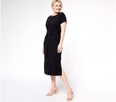 abercrombie black strapless dress Petite Black Mesh Tammy Midi Dress main image 0