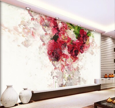3D Red Rose ZHUA23746 Wallpaper Wall Murals Removable Self-adhesive Ann